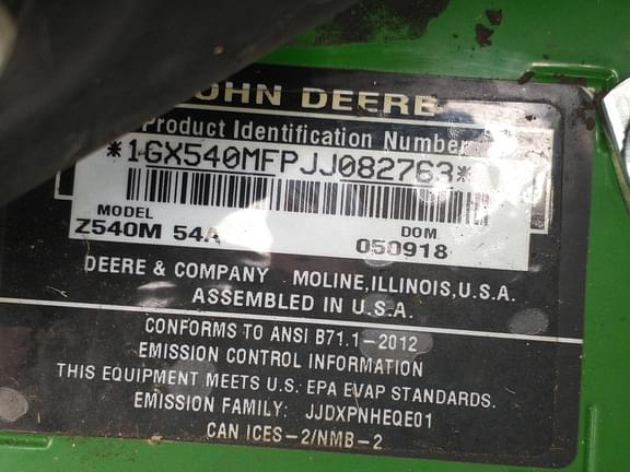 Image of John Deere Z540M equipment image 1