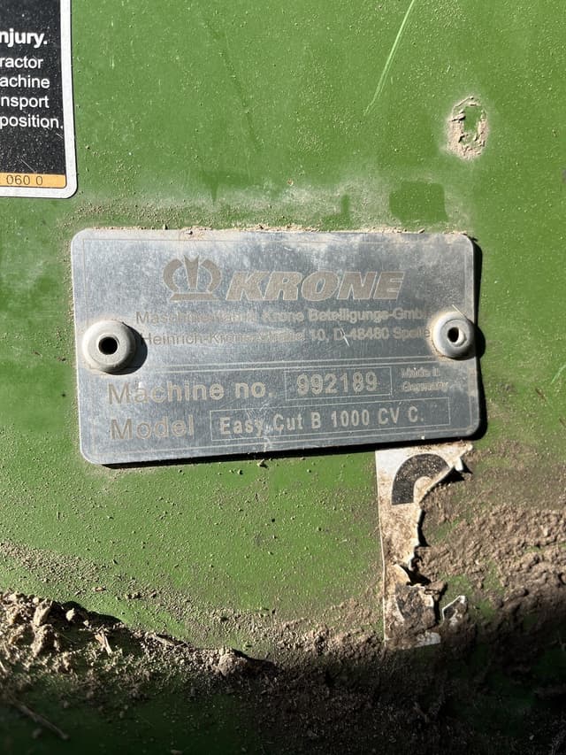 Image of Krone EasyCut B1000CV equipment image 1