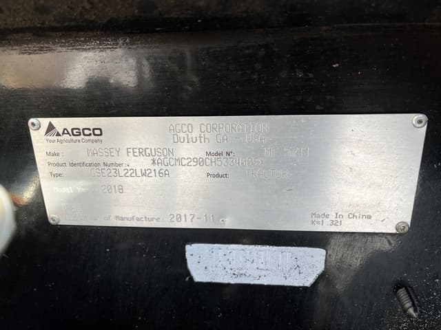 Image of Massey Ferguson 5711 equipment image 1