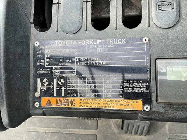 Image of Toyota 8FGCU30 equipment image 2