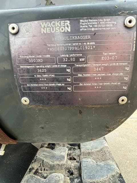 Image of Wacker Neuson 3503RD equipment image 1