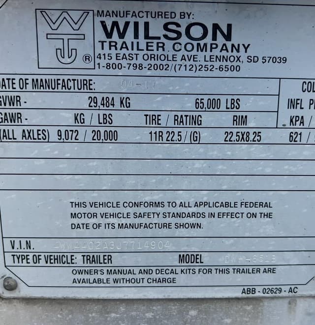 Image of Wilson DWH-6518 equipment image 4