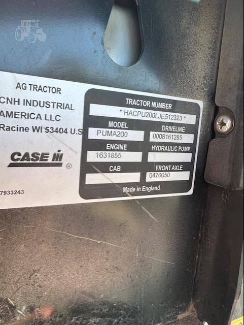 Image of Case IH Puma 200 equipment image 1