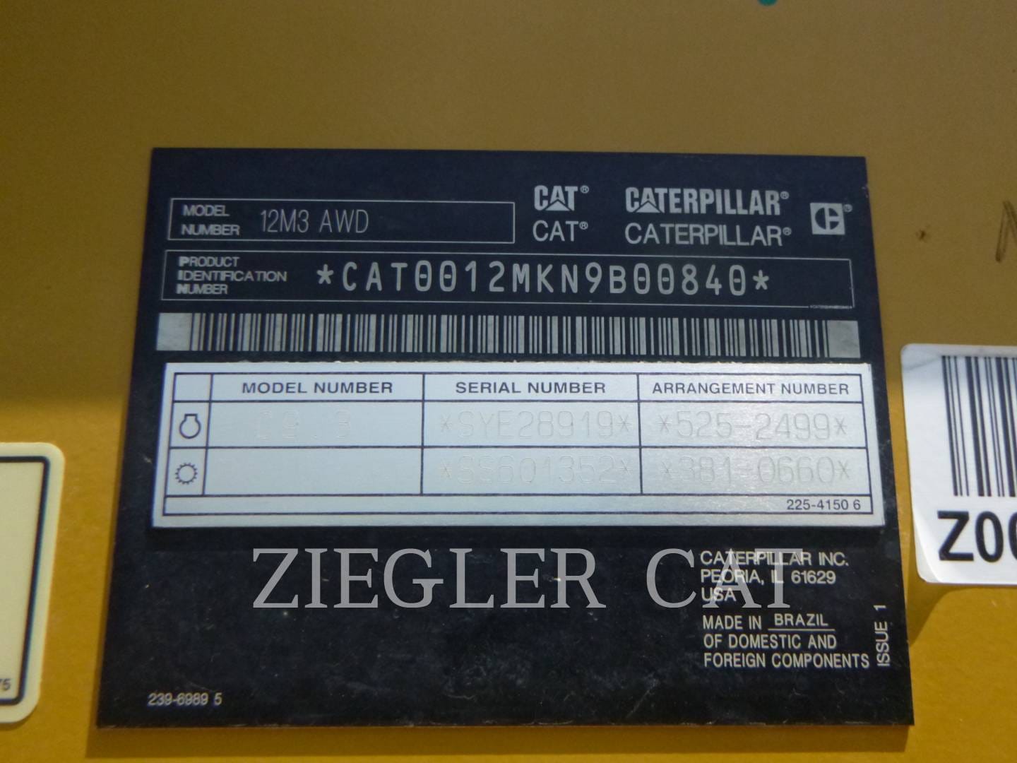 2019 Caterpillar 12M3 AWD Equipment Image0