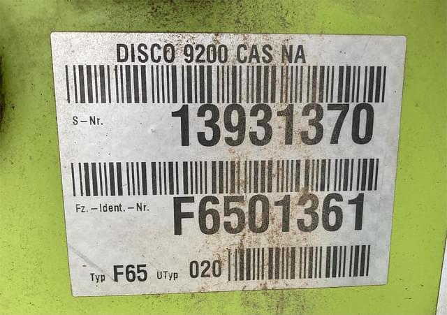 Image of CLAAS 9200C Disco equipment image 1