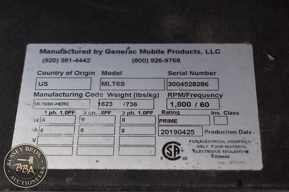 Image of Generac MLT6S  equipment image 2