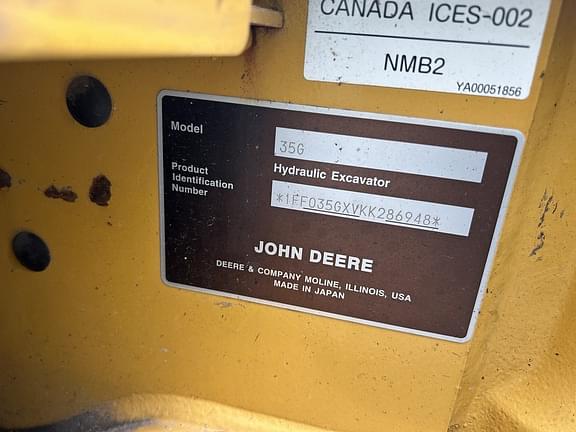 Image of John Deere 35G equipment image 2