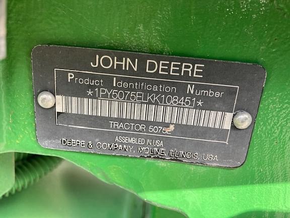 Image of John Deere 5075E equipment image 2