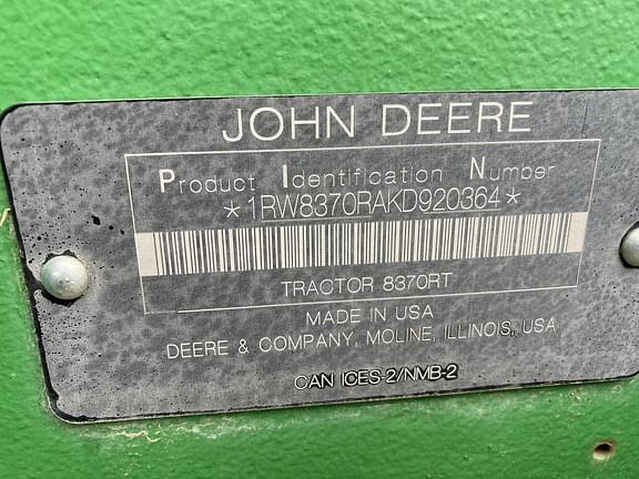 Image of John Deere 8370RT equipment image 3
