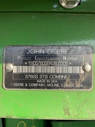 Image of John Deere S760 equipment image 4