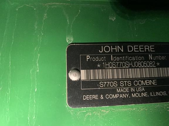 Image of John Deere S770 equipment image 3