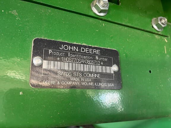 Image of John Deere S770 equipment image 4