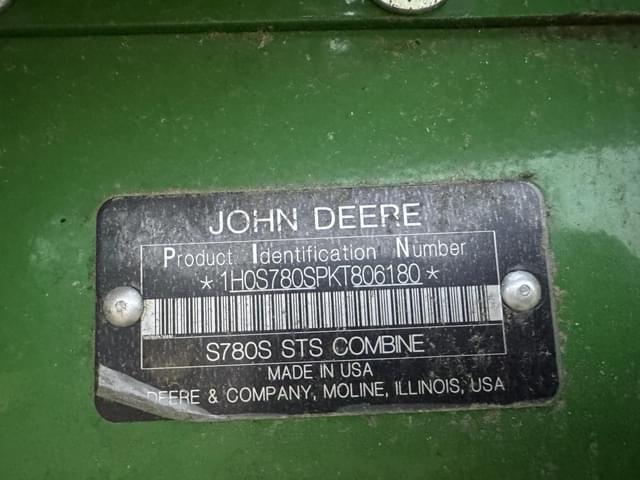 Image of John Deere S780 equipment image 1