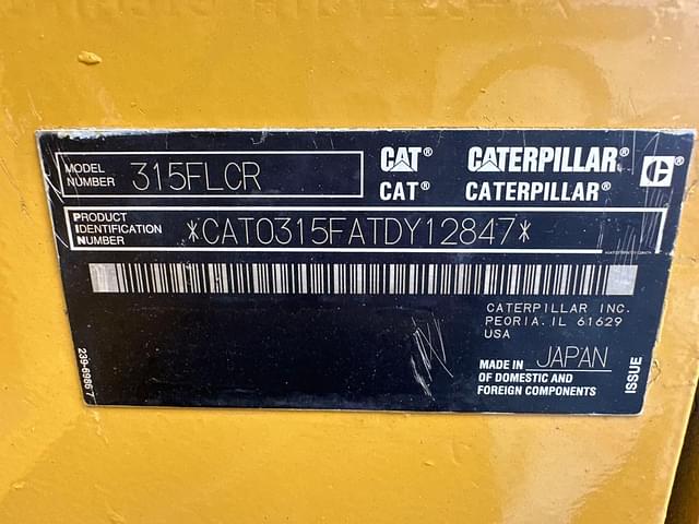 Image of Caterpillar 315F equipment image 4