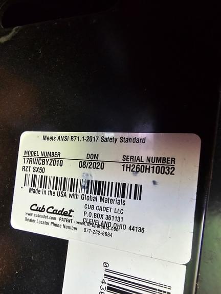 Image of Cub Cadet RZT-SX50 equipment image 1