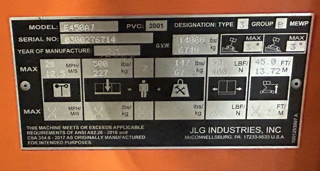 Image of JLG E450AJ Image 1