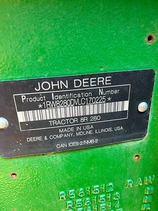2020 John Deere 8R 280 Equipment Image0