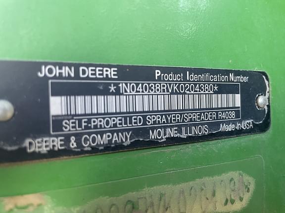 Image of John Deere R4038 equipment image 1