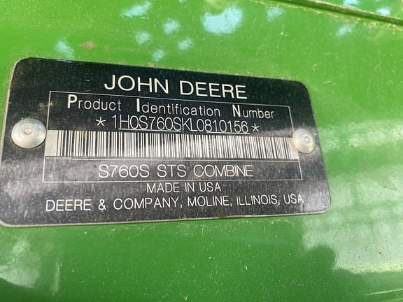 Image of John Deere S760 equipment image 3