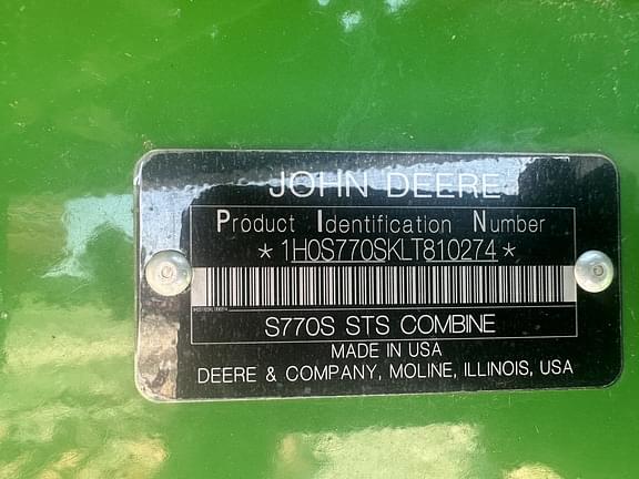 Image of John Deere S770 equipment image 2