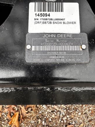 Image of John Deere SB72B equipment image 4