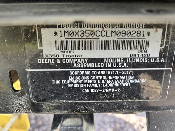 Image of John Deere X350 equipment image 4