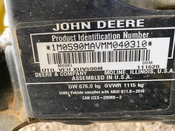 Image of John Deere XUV 590M equipment image 3