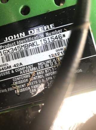 Image of John Deere Z345M equipment image 4