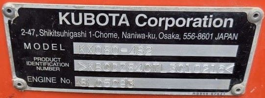 2020 Kubota KX080-4 Equipment Image0