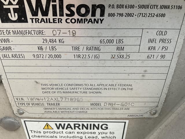 Image of Wilson DWH-601C equipment image 3