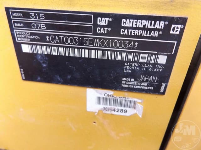 Image of Caterpillar 315 equipment image 1