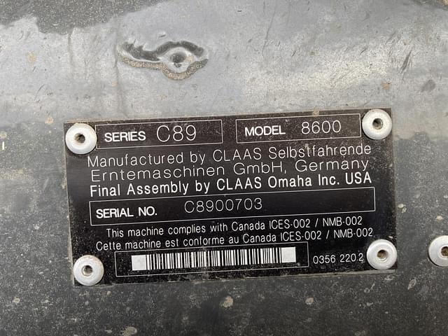 Image of CLAAS Lexion 8600 equipment image 3
