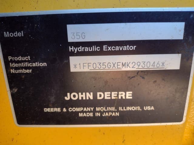 Image of John Deere 35G equipment image 4