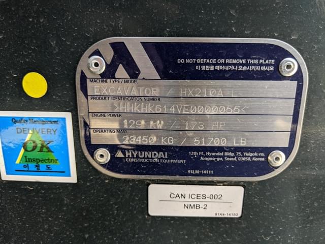 Image of Hyundai HX210AL equipment image 3