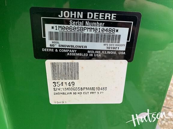 Image of John Deere 60" Snow Blower equipment image 4