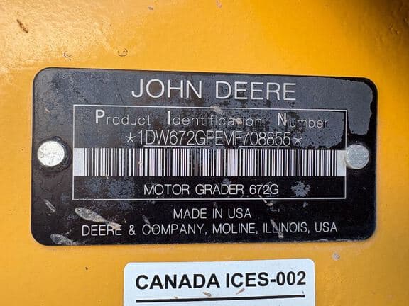 Image of John Deere 672G equipment image 1