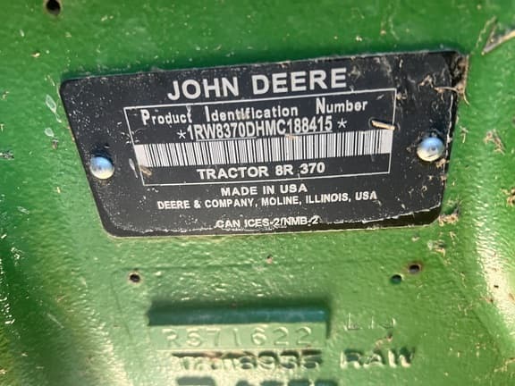 Image of John Deere 8R 370 equipment image 1