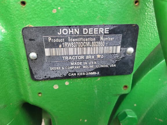 Image of John Deere 8RX 370 equipment image 3