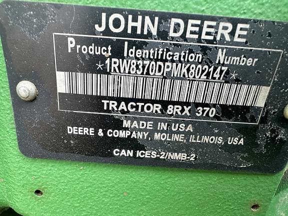 Image of John Deere 8RX 370 equipment image 2