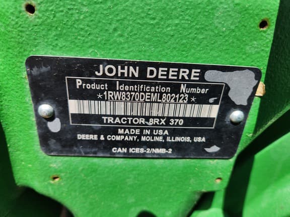 Image of John Deere 8RX 370 equipment image 4