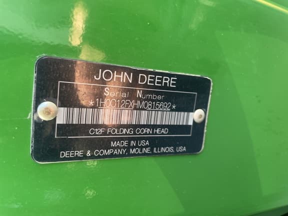 Image of John Deere C12F equipment image 4