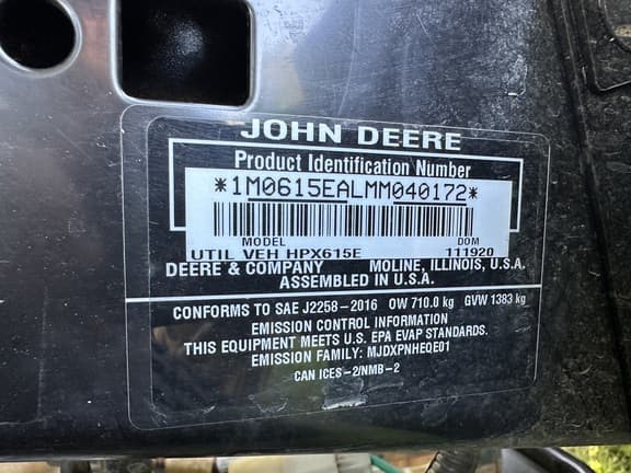 Image of John Deere HPX615E equipment image 1