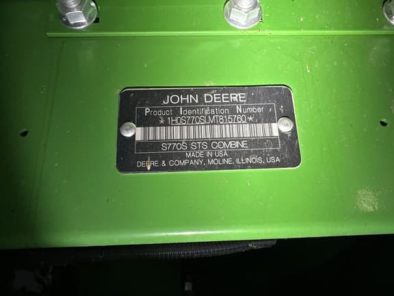 Image of John Deere S770 equipment image 3