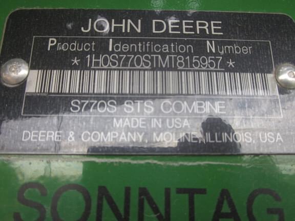 Image of John Deere S770 equipment image 4