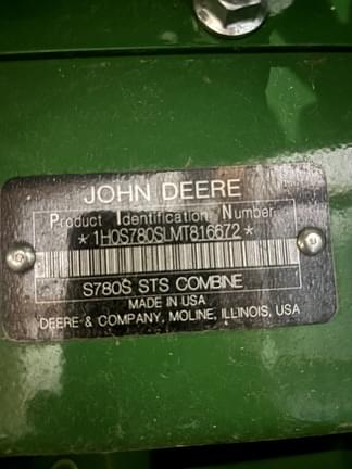 Image of John Deere S780 equipment image 2