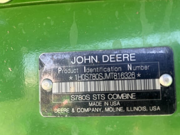 2021 John Deere S780 Equipment Image0