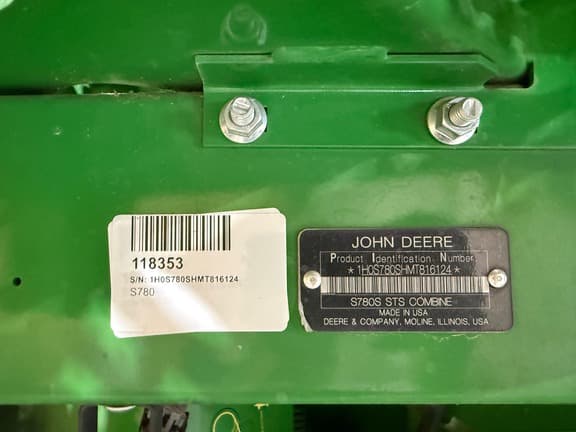 Image of John Deere S780 equipment image 3