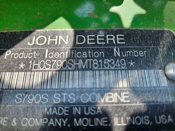 Image of John Deere S790 equipment image 4