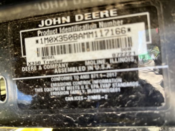 Image of John Deere X350 equipment image 4