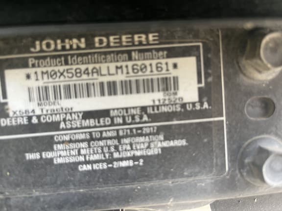 Image of John Deere X584 equipment image 3